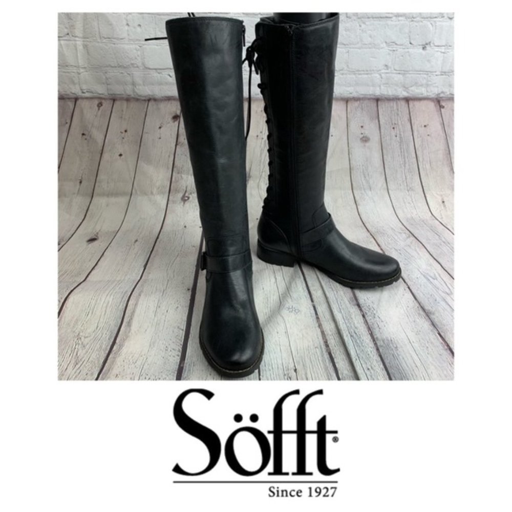 NWOB Sofft Lace Up Leather Riding Boots